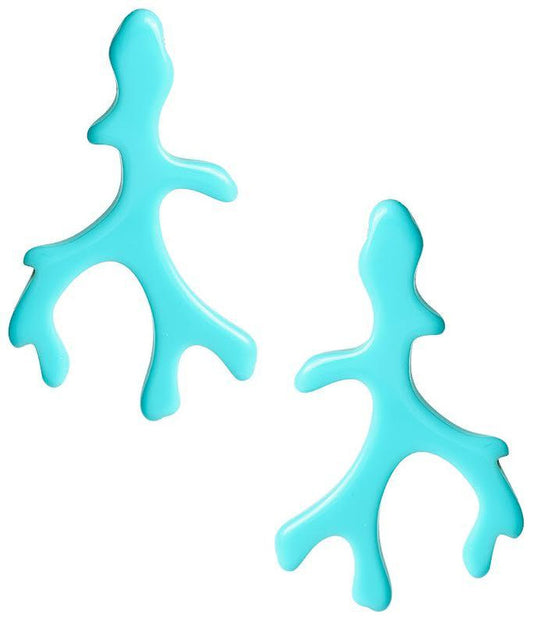 Lisi Lerch Small Acrylic Coral Earrings - Turquoise