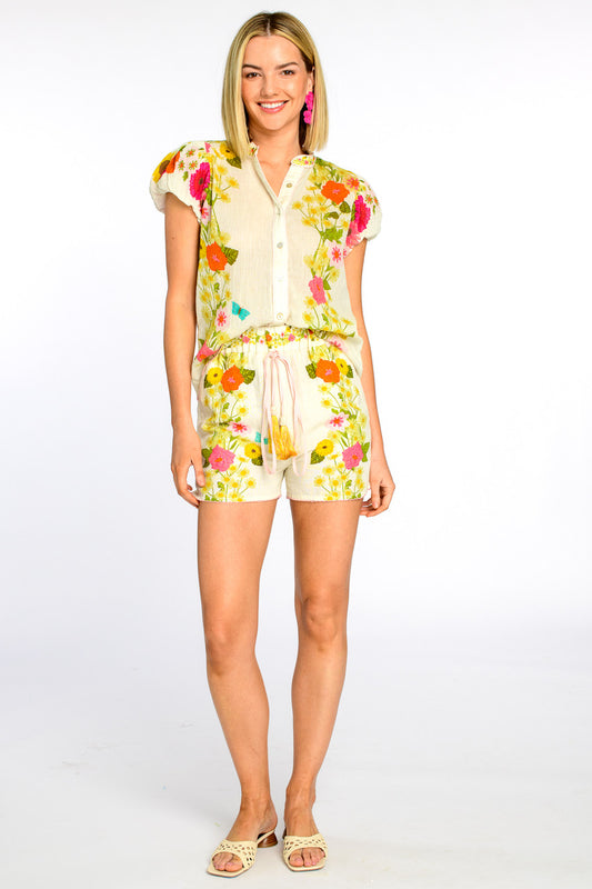 Elizabeth James Charlie Shorts - Wildflower Ivory