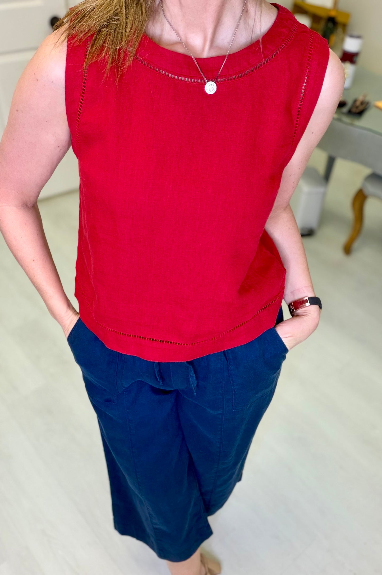 Melissa Nepton Alani Linen Pants - Navy