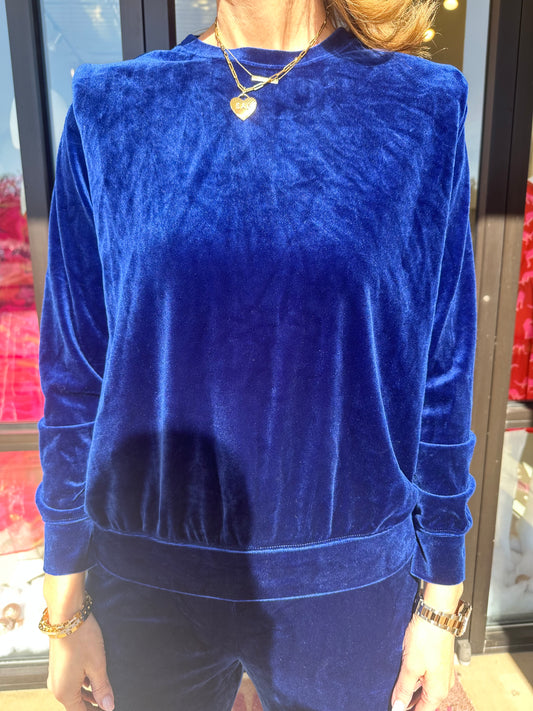 Esqualo Navy Blue Velour Top