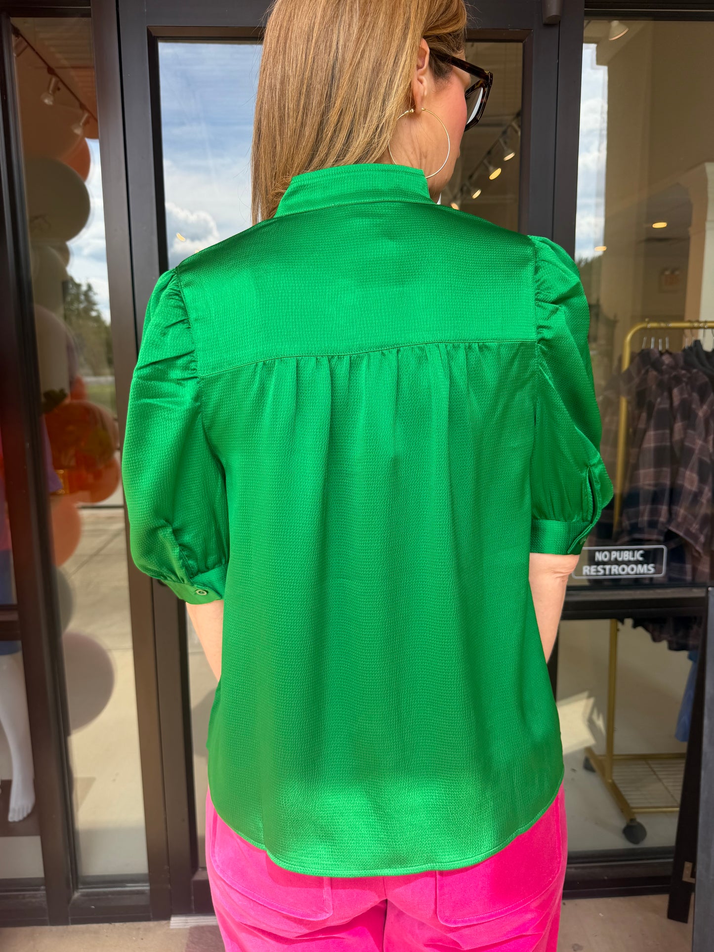Jade Ruched Sleeve Shirt