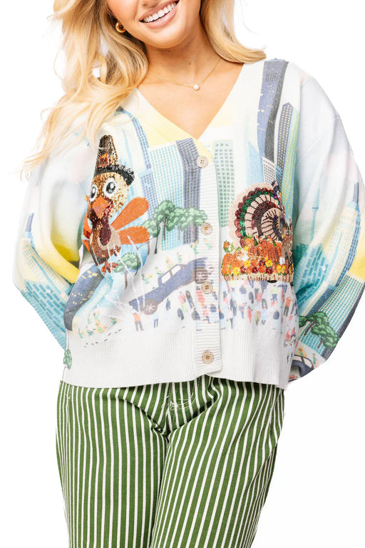 Queen of Sparkles Thanksgiving Parade Button-Up Cardigan