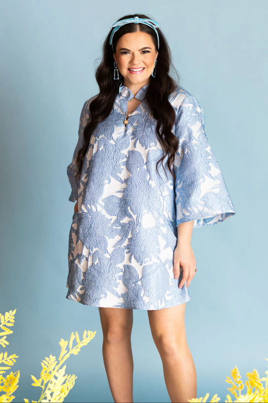 Brianna Cannon BC Caftan - Powder Blue Floral