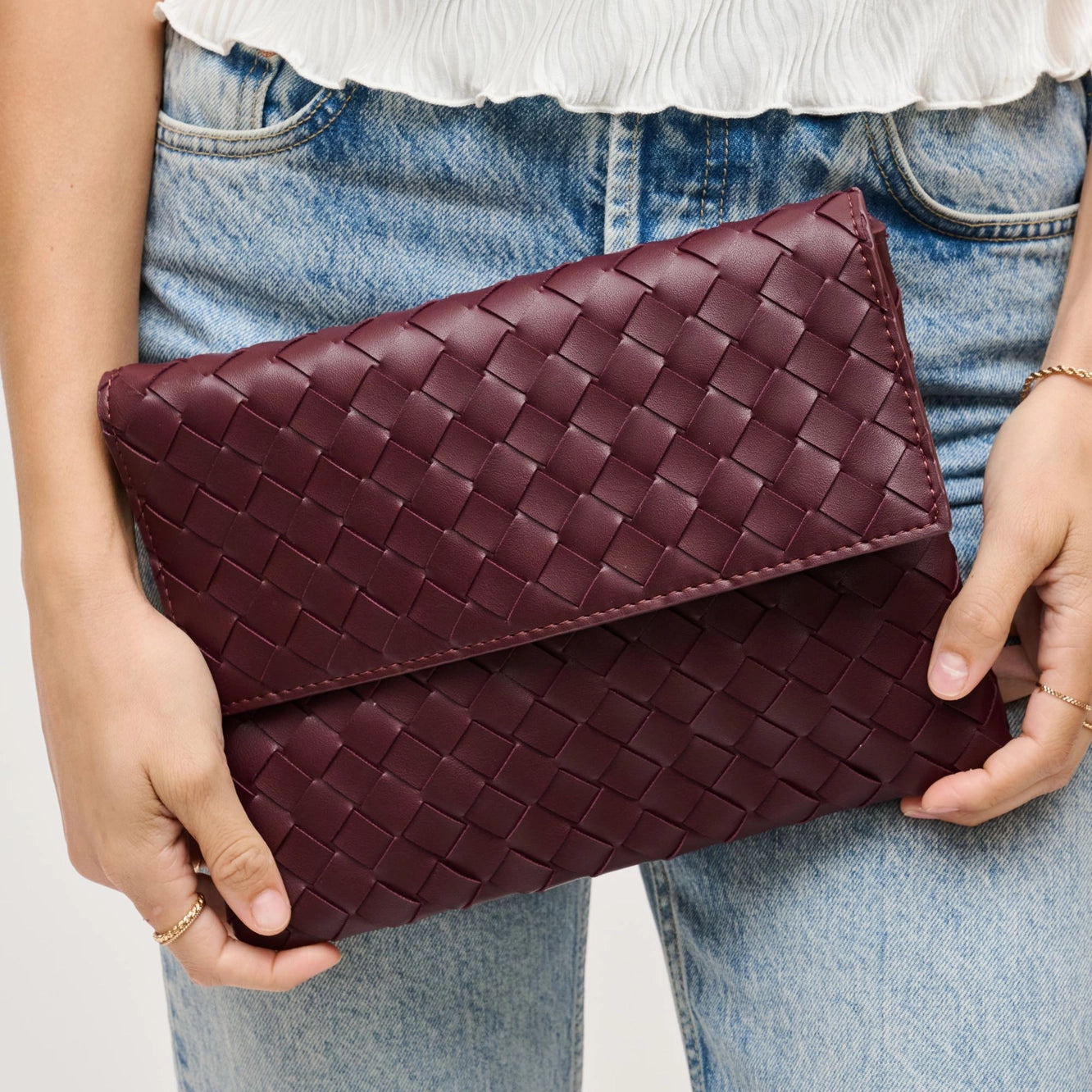 EAB Favorites Ivy Woven Clutch - Wine