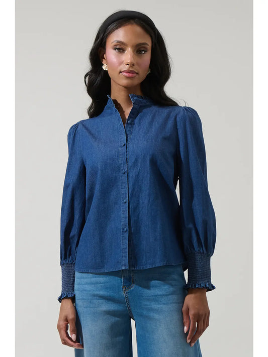 EAB Favorites Haysville Denim Button Down Top
