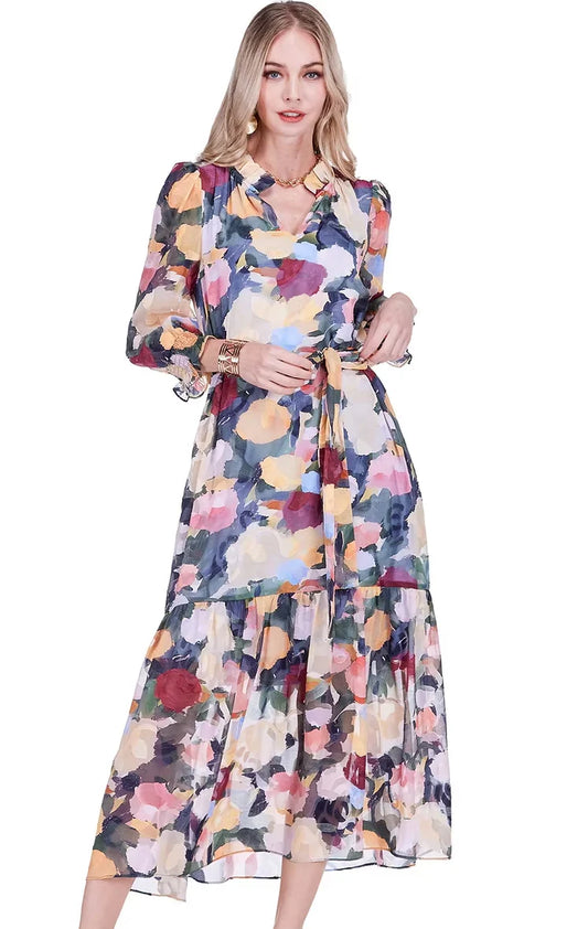 Joy Joy Split Neck Maxi - Impressions