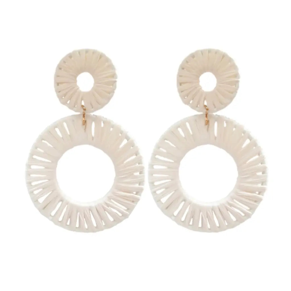 St Armands Calypso Raffia Statement Circle Earrings
