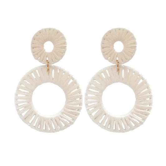St Armands Calypso Raffia Statement Circle Earrings