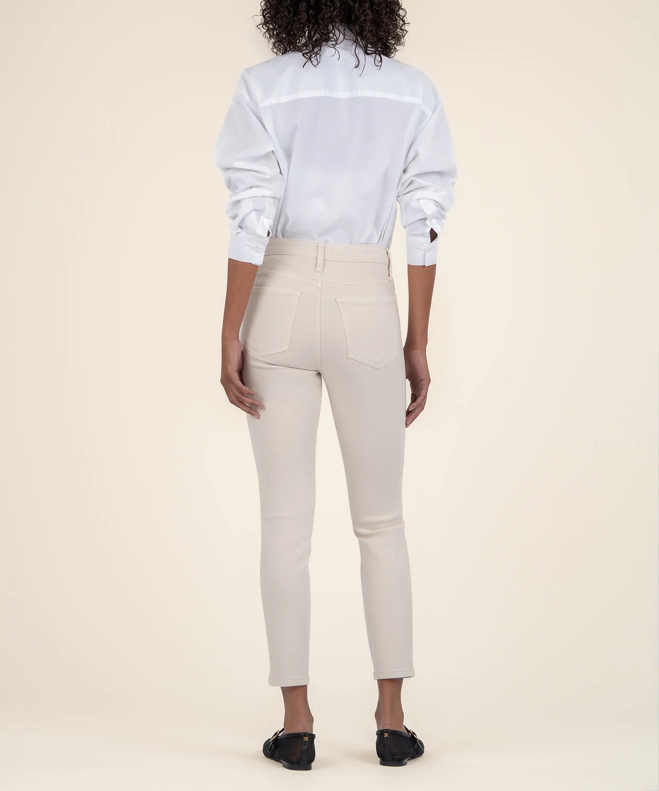 KUT Charlize High Rise Cigarette Jeans- Ecru