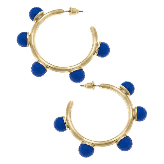 EAB Favorites Resin Beaded Hoop Earrings - Royal Blue