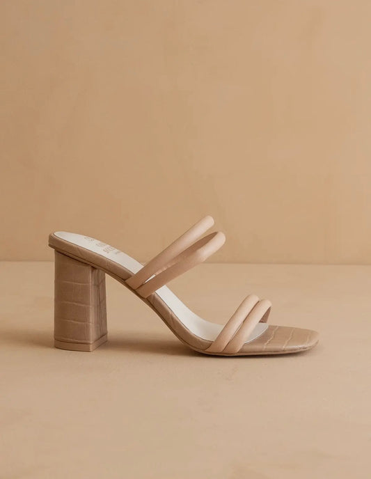 EAB Favorites Strappy Alligator Block Heel