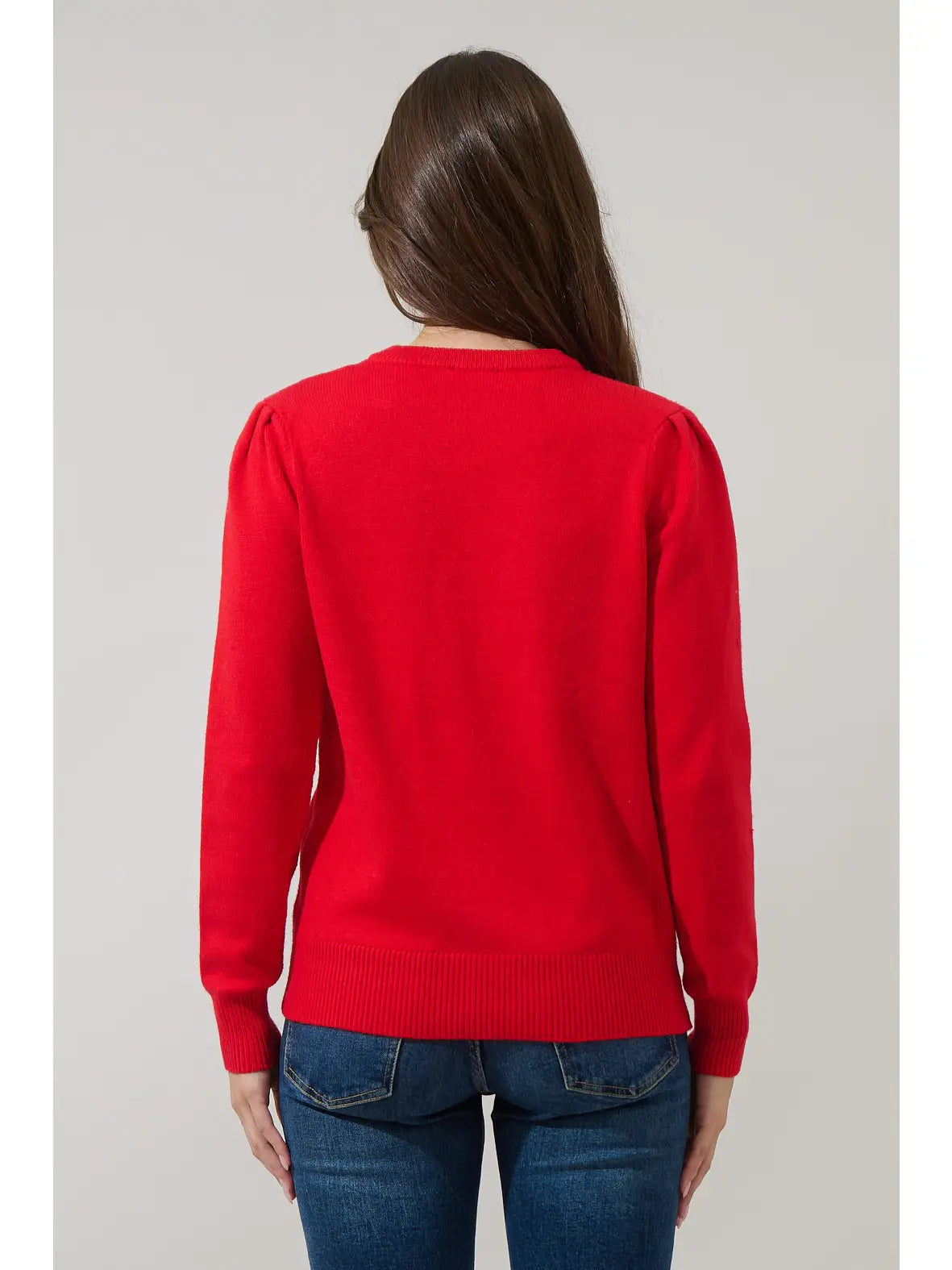 Courtney Cheers Pleated Sweater - Red & Pink