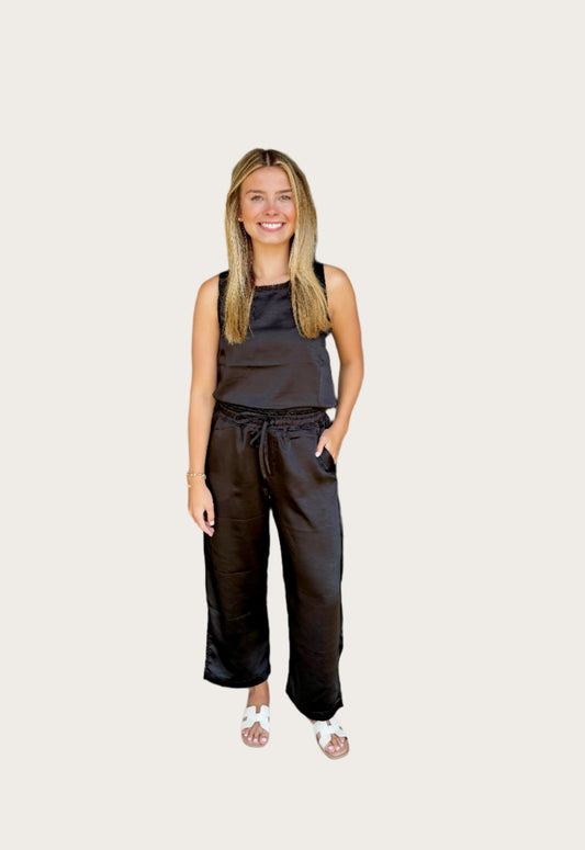 Melissa Nepton Miles Satin Pant- Black