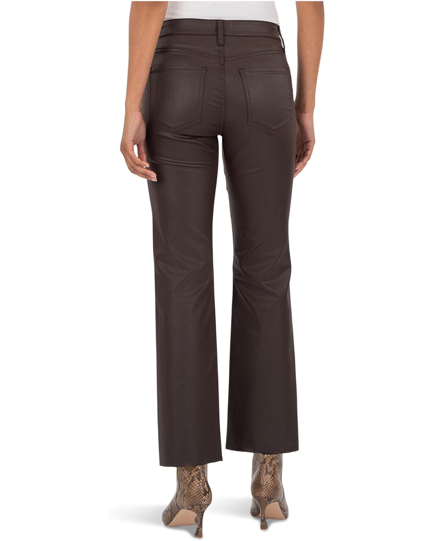 KUT Kelsey High Rise Ankle Flare - Chocolate