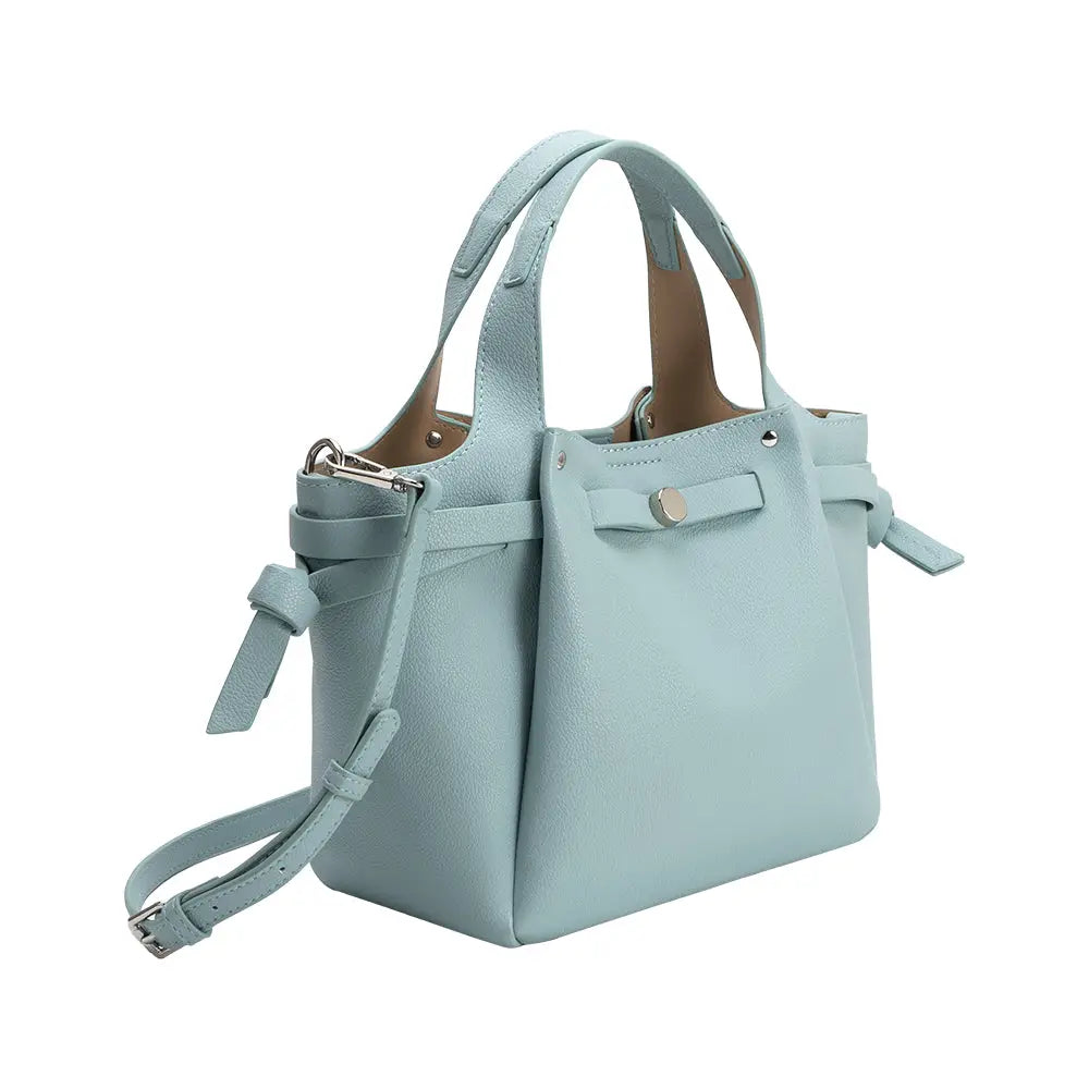Avril Sky Recycled Vegan Leather Top Handle Bag