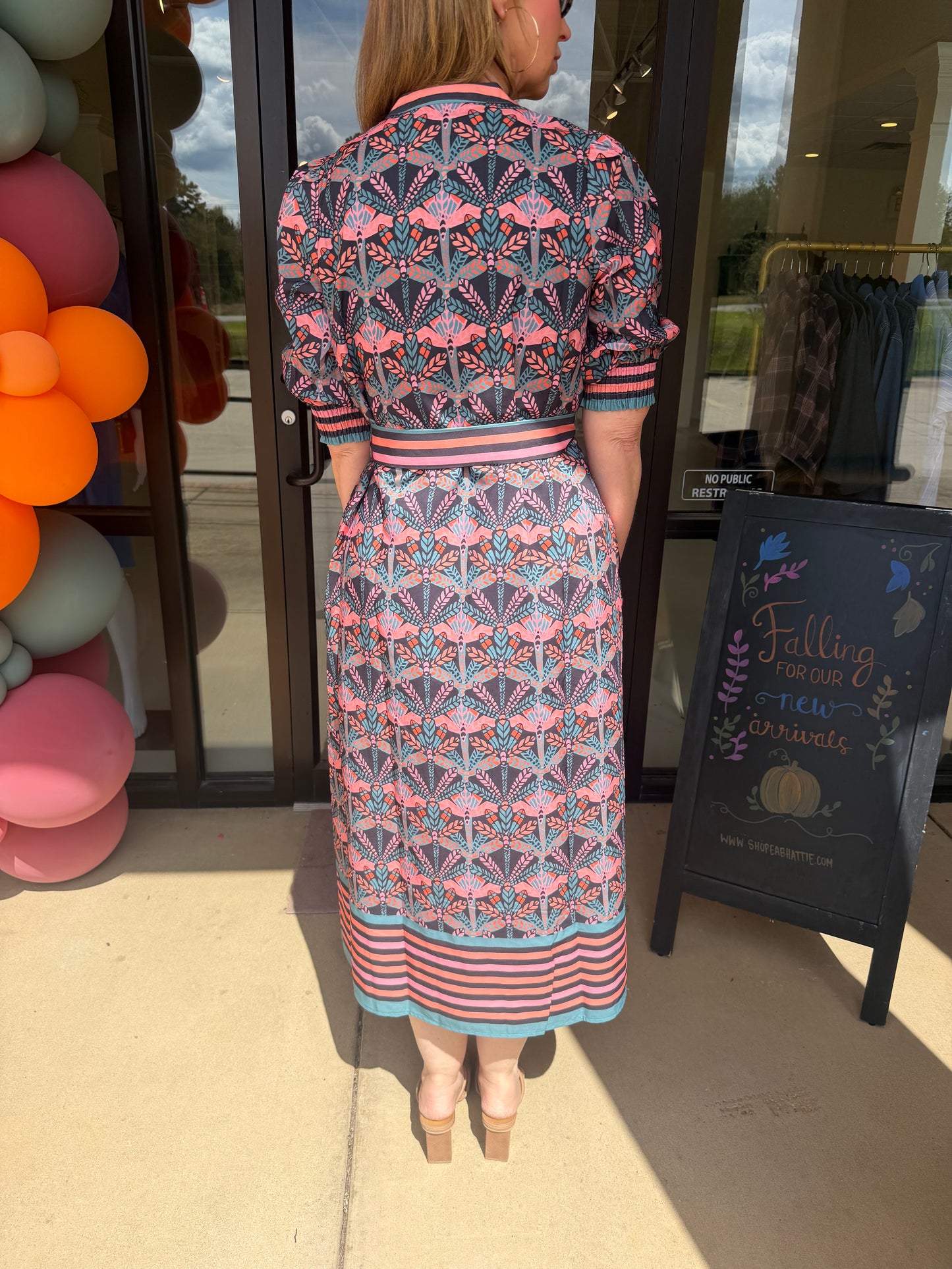 JoyJoy Pin Tuck Maxi - Coralvine Border