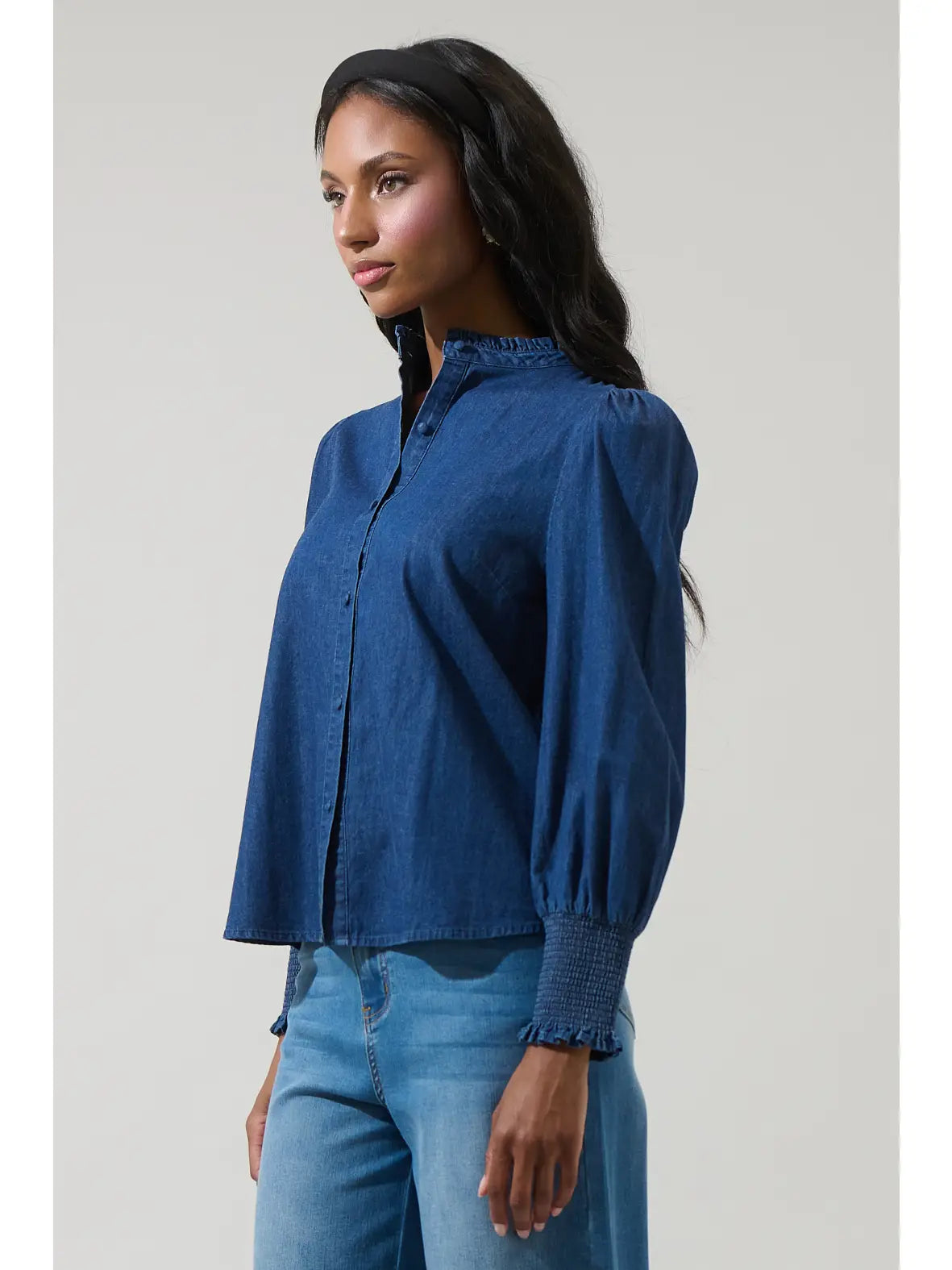 EAB Favorites Haysville Denim Button Down Top