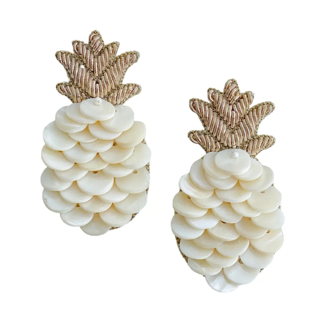 Maui Pineapple Seashell Earrings
