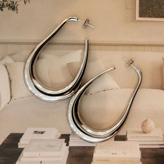 Chan Sutt - Sophie Earrings - Silver Hoops