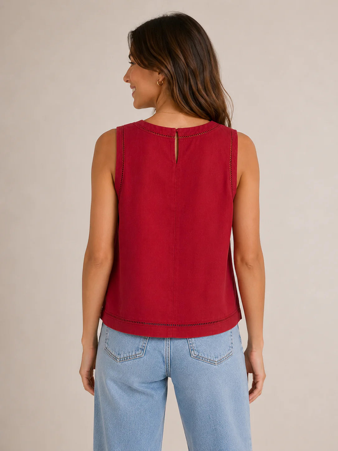 KUT Joanne Sleeveless Crop Top - Red