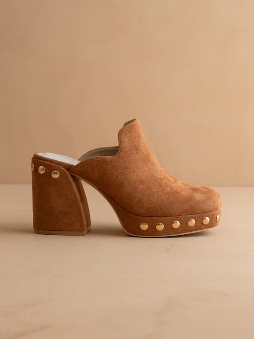 Sierra Caramel Platform Clog Mule - Tan