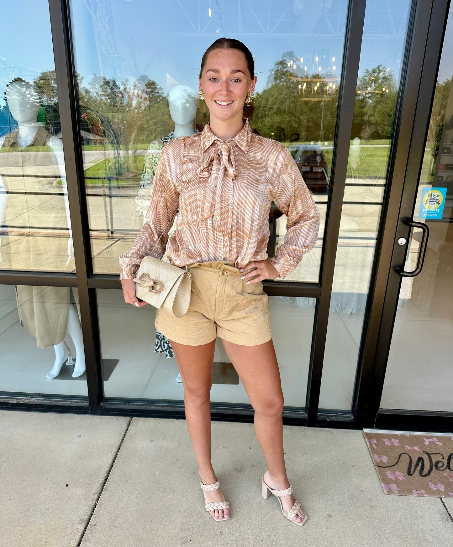 Esqualo Bow Blouse - Peaceful