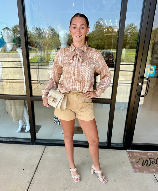 Esqualo Bow Blouse - Peaceful