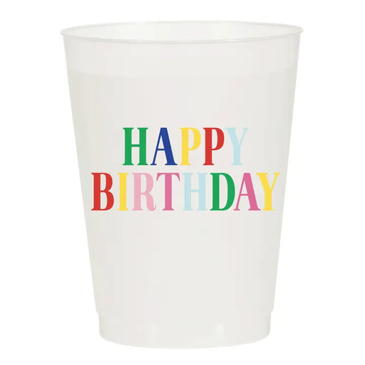 Happy Birthday Frosted Cups - 10 Cups
