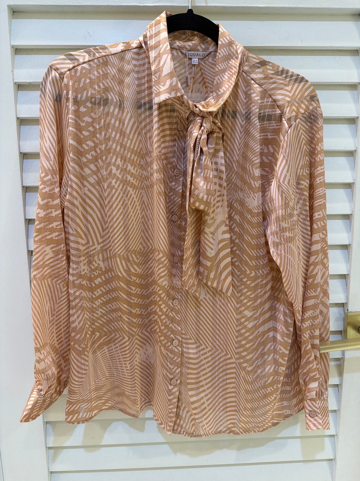 Esqualo Bow Blouse - Peaceful