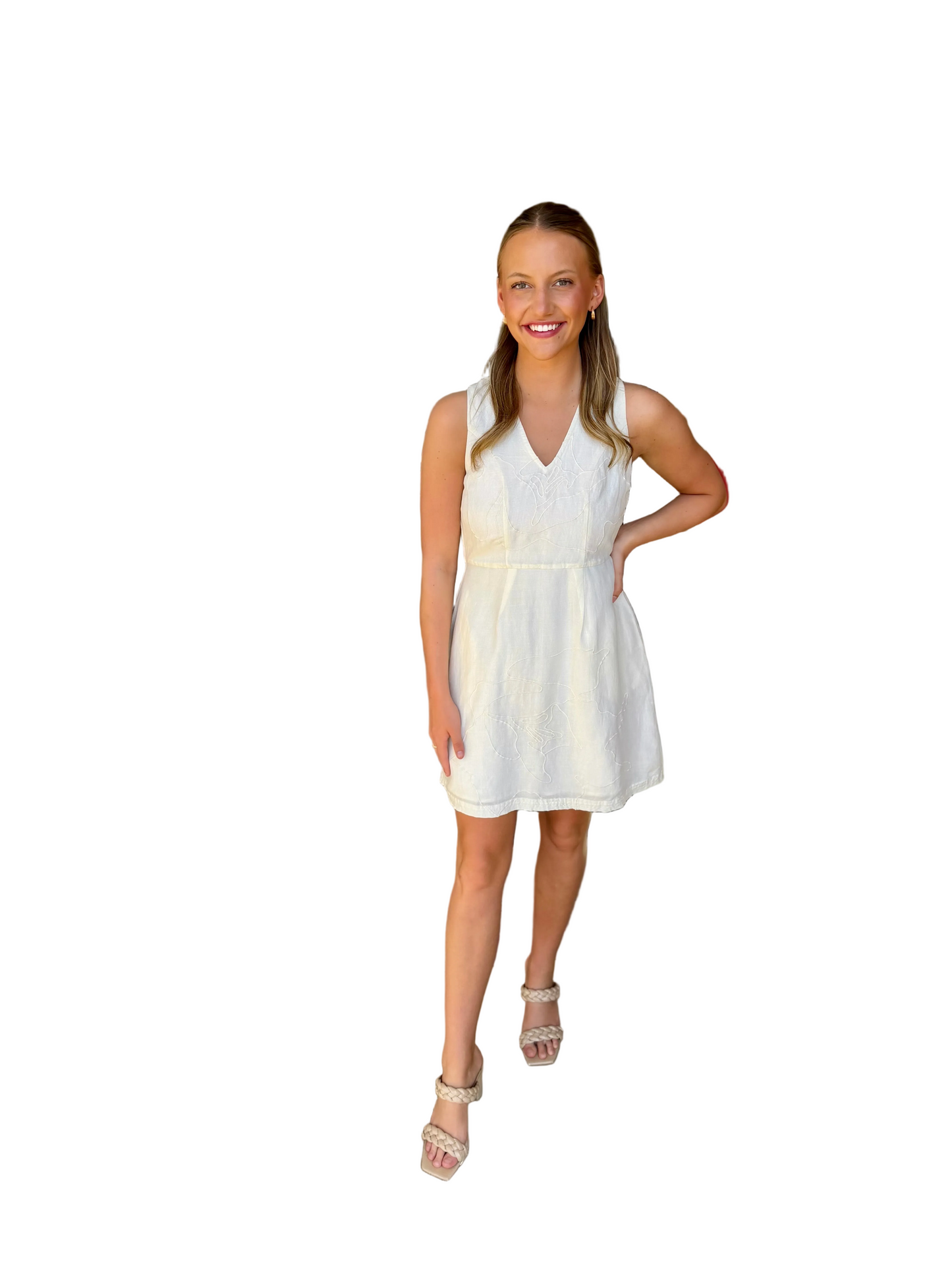Emily McCarthy Twiggy Dress - Gardenia White