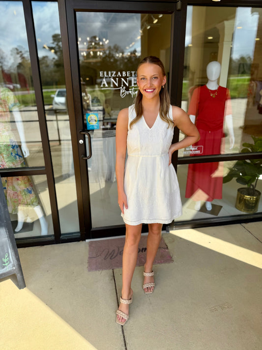 Emily McCarthy Twiggy Dress - Gardenia White