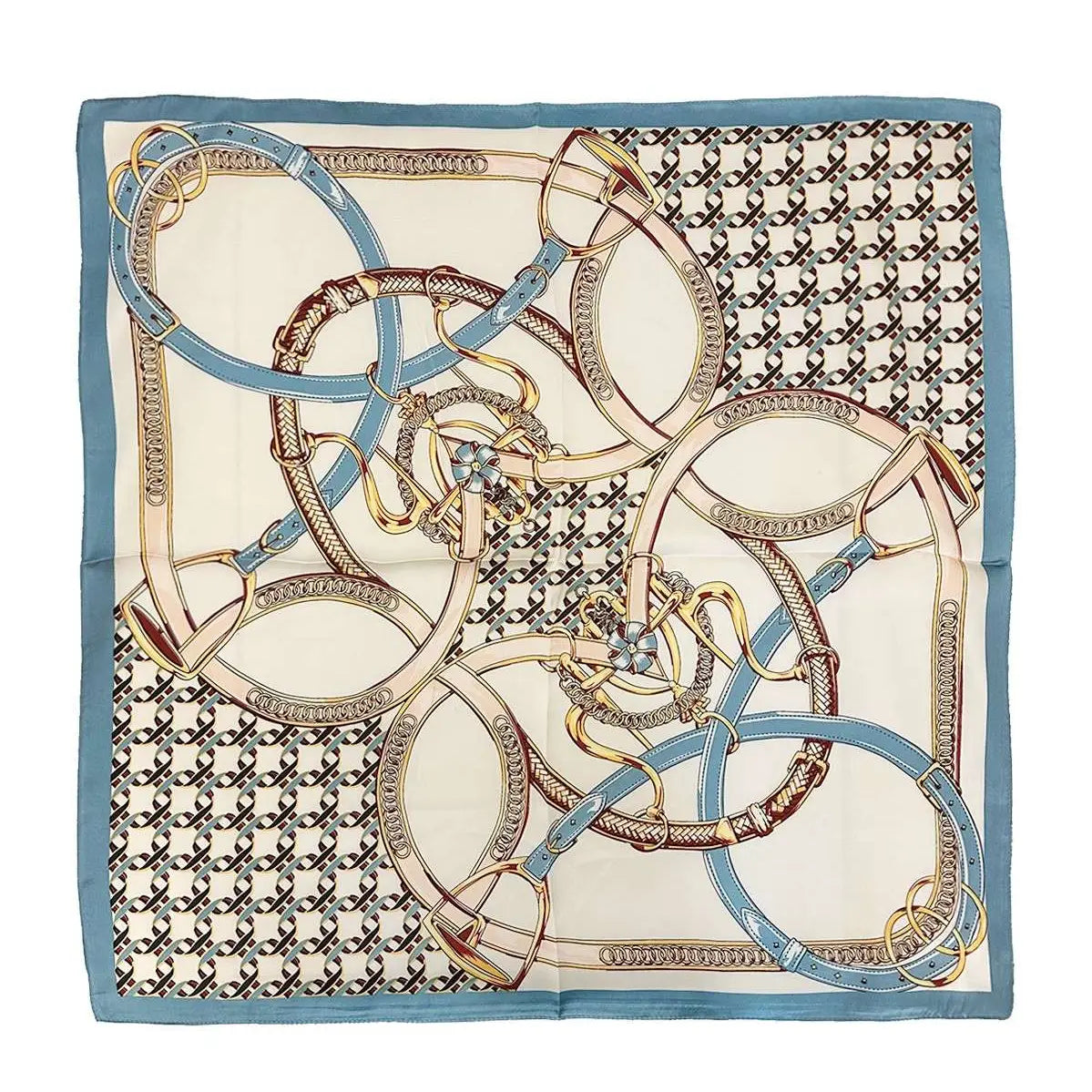 Heart Print Accent Bandana Scarf - Teal