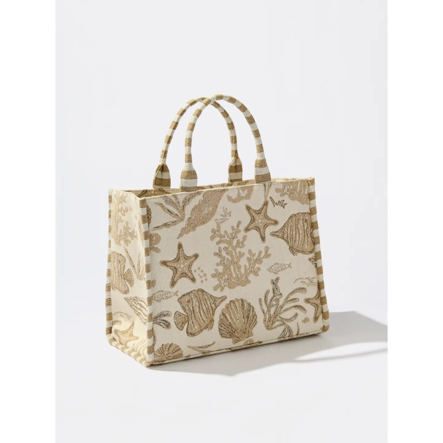 Coastal Jacquard Tote - Beige