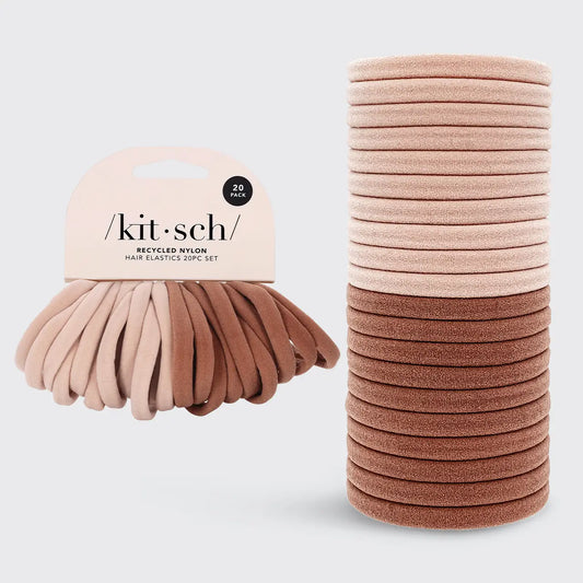 Kitsch Nylon Elastics 20pc Set - Blush