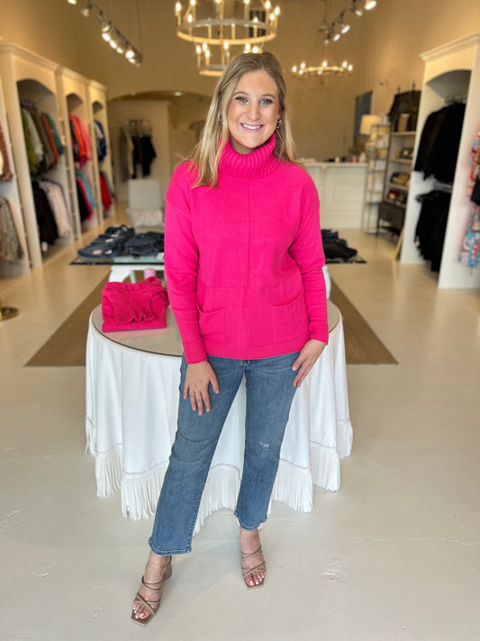 Renuar Turtle Neck Front Pocket Sweater