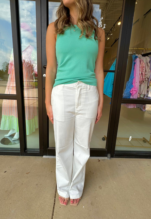 KUT Miller High Rise Wide Leg White