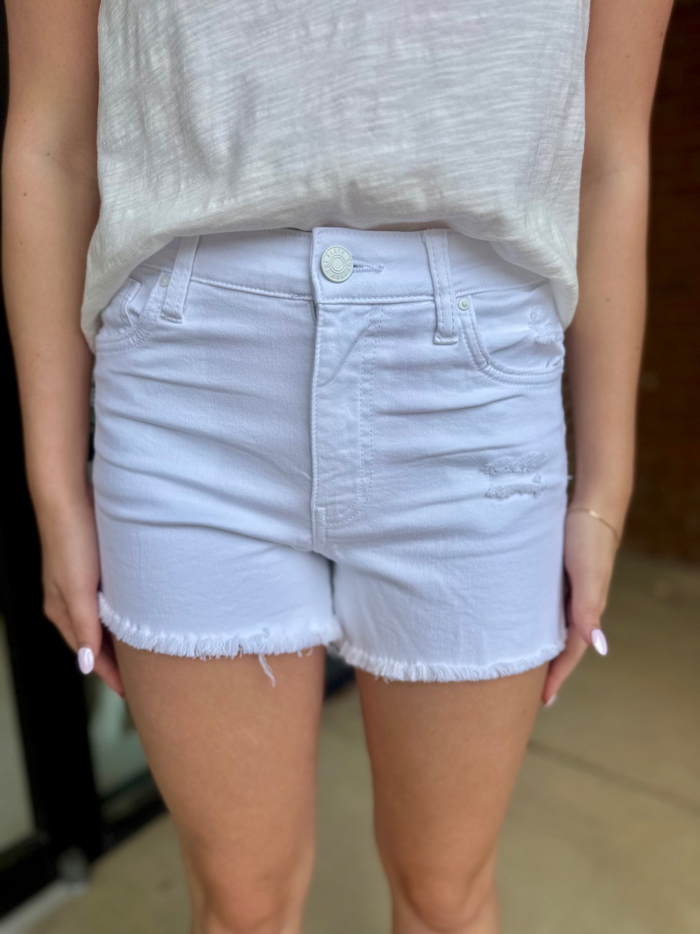 Just Black Denim White Shorts
