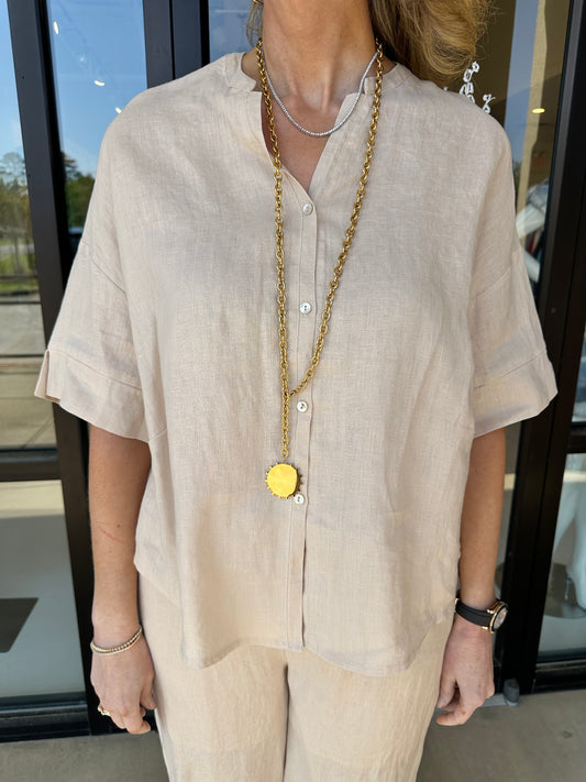 Esqualo Oversized Linen Blouse