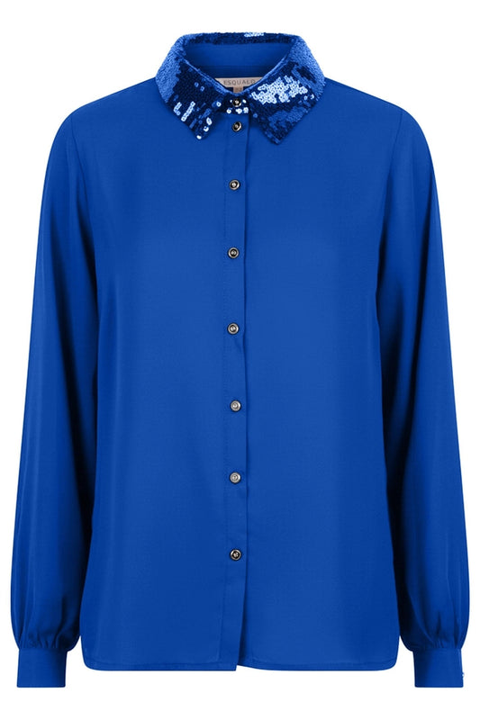 Esqualo Party Time Sequin Blouse - Blue