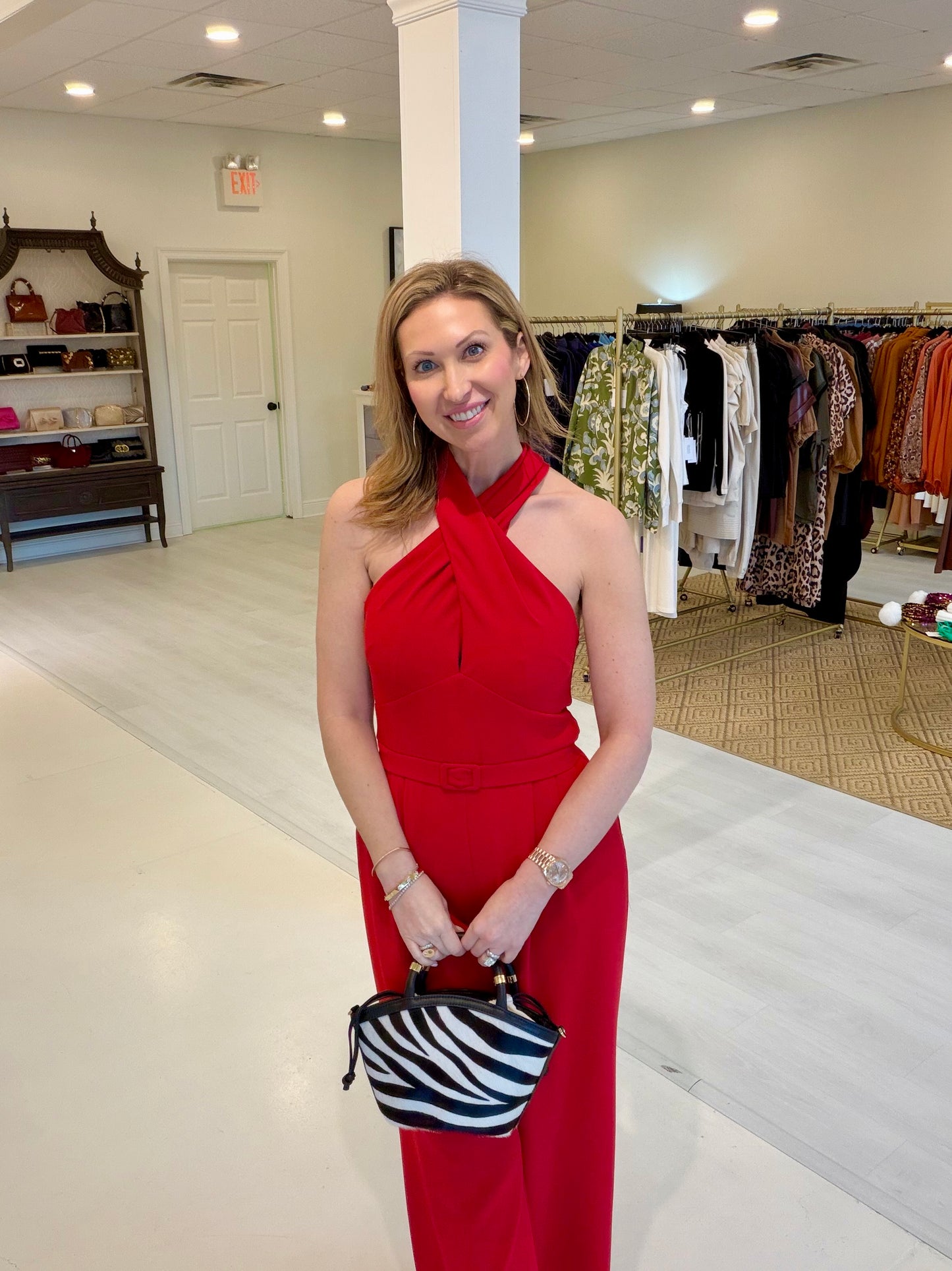 Lavender Brown Salem Jumpsuit - Jewel Red