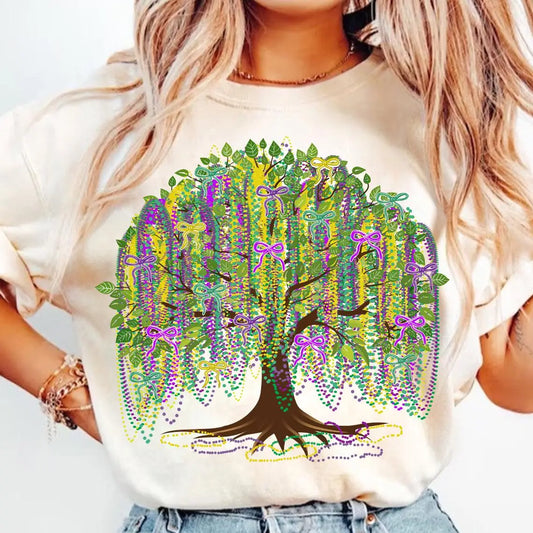 Mardi Gras Bow Tree T-Shirt