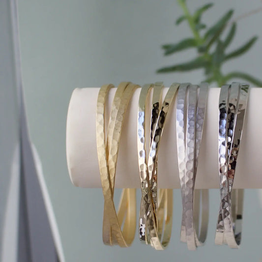 AV Max Triple Ham Interlocked Bangle Set - Gold