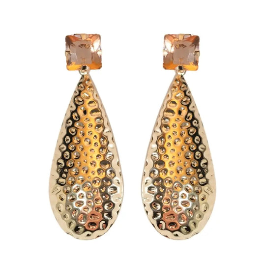 St Armand's Rose Bubbles Hammered Rose Gold Statement Earrings
