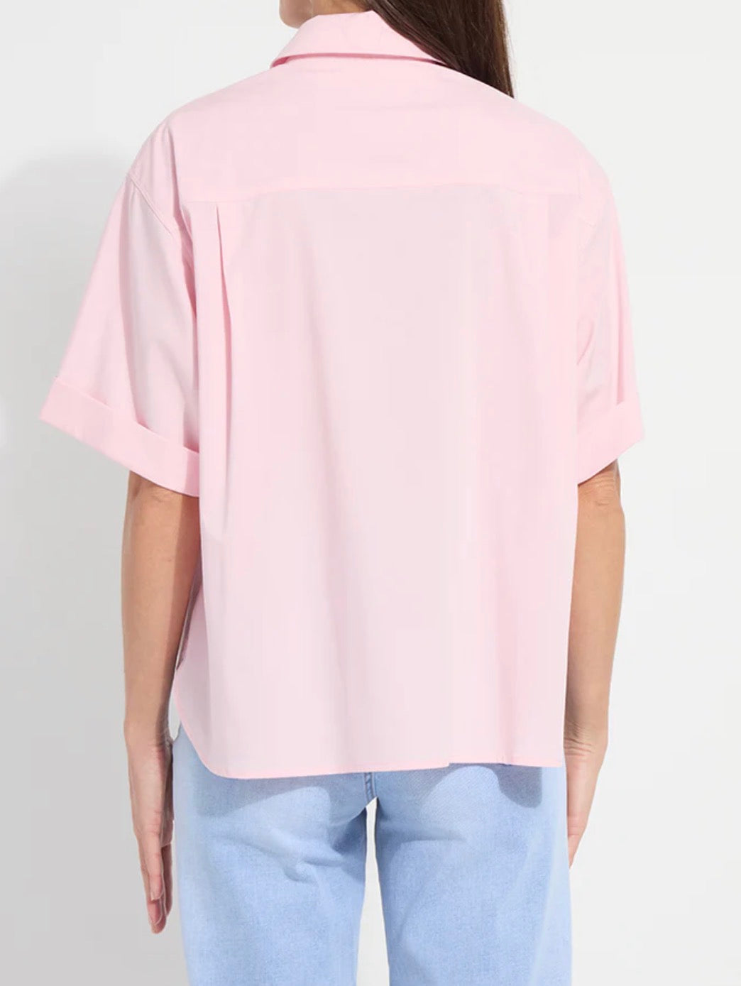 Corinna Oversized Cropped Shirt - Rose