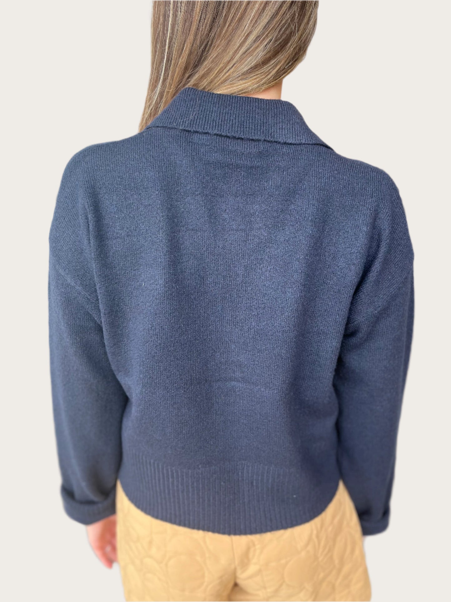 KUT Lilia Button Front Sweater- Navy