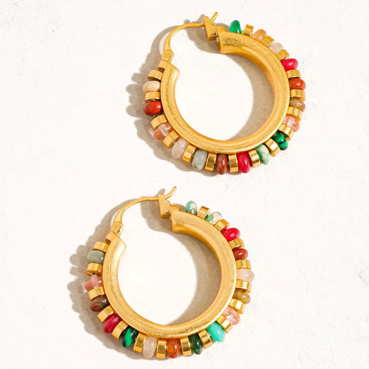 EAB Favorites Capri Beaded Resort Hoop Earring - Multi Colored