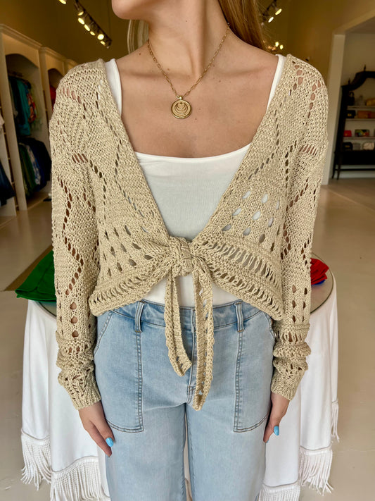 Esqualo Bolero Fancy Lurex Open Knit