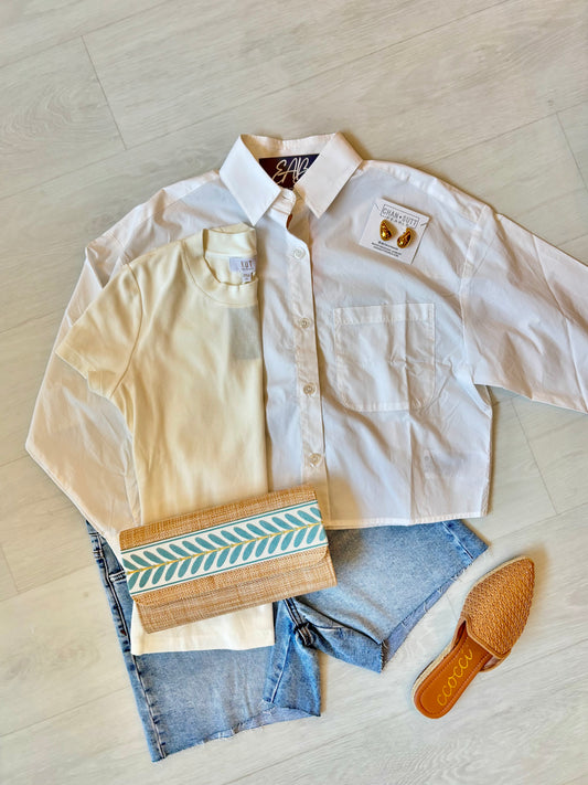 Esqualo White Cotton Blouse