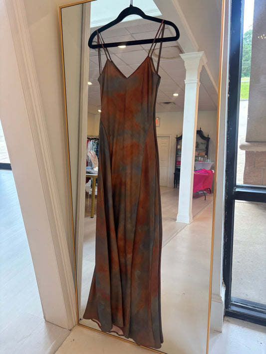 EAB Favorites Tie Dye Backless Dress Brown