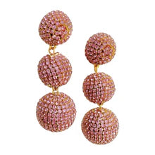 Gaby and Grace Pave Triple Lantern Earrings- Blush